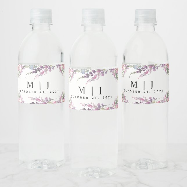 Spring Wildflower Wedding Water Bottle Label (Bottles)