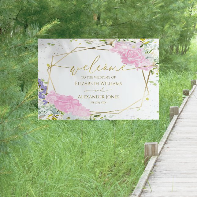 Spring Wildflower Wedding Welcome Yard Sign (Creator Uploaded)