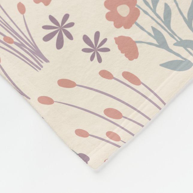 Spring Wildflower Whispers Fleece Blanket (Corner)