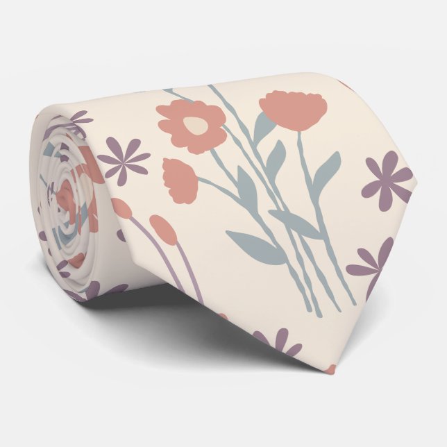 Spring Wildflower Whispers Neck Tie (Rolled)