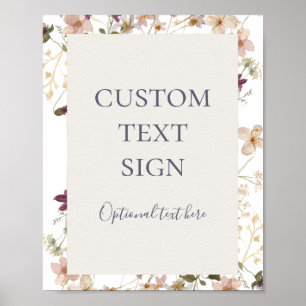 Spring Wildflower White Cards and Gifts Custom Poster