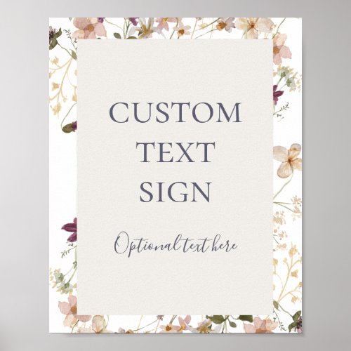 Spring Wildflower  White Cards and Gifts Custom Poster
