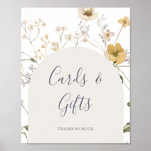 Spring Wildflower  White Cards and Gifts Sign