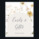 Spring Wildflower | White Cards and Gifts Sign<br><div class="desc">This spring wildflower | white cards and gifts sign is perfect for your rustic vintage boho wedding. The design features colorful, elegant minimalist pastel watercolor wild flowers. It reminds the viewer of a classic simple bohemian summer garden meadow. A highlight of the design is how the floral and the greenery...</div>