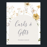 Spring Wildflower | White Cards and Gifts Sign<br><div class="desc">This spring wildflower | white cards and gifts sign is perfect for your rustic vintage boho wedding. The design features colorful, elegant minimalist pastel watercolor wild flowers. It reminds the viewer of a classic simple bohemian summer garden meadow. A highlight of the design is how the floral and the greenery...</div>