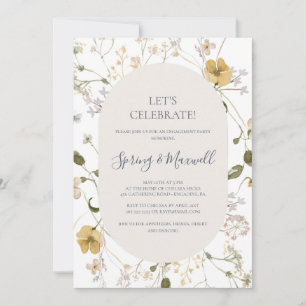 Spring Wildflower   White Let's Celebrate Invitati Invitation