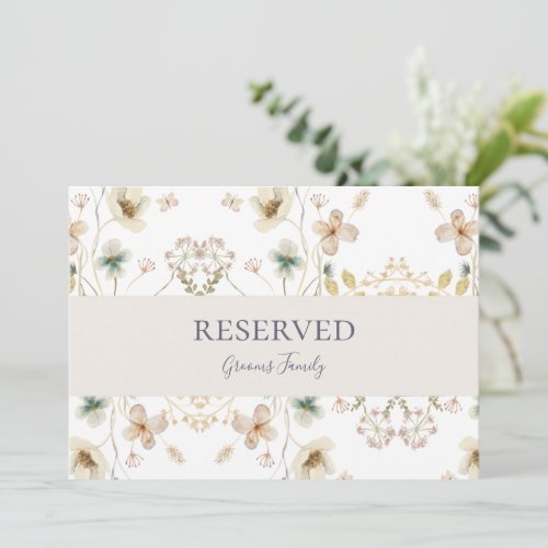 Spring Wildflower  White Reserved Sign