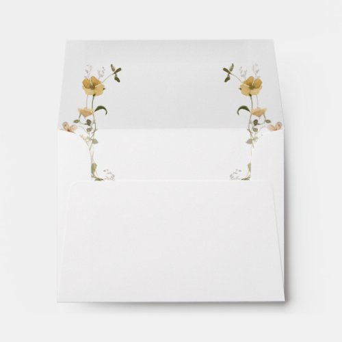 Spring Wildflower  White Self Addressed RSVP Envelope