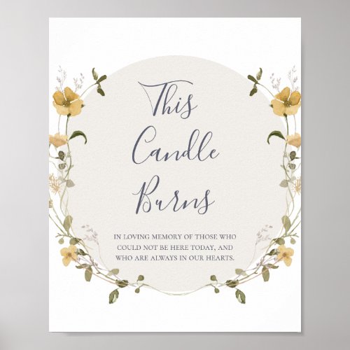 Spring Wildflower White this Candle burns Wedding Poster