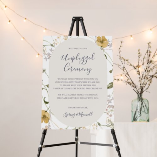 Spring Wildflower  White Unplugged Ceremony Foam Board