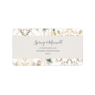 Spring Wildflower White Wedding RSVP Address Label