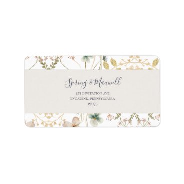 Spring Wildflower | White Wedding RSVP Address Label