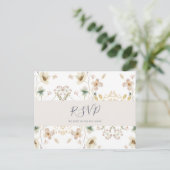 Spring Wildflower | White Wedding RSVP Postcard (Standing Front)