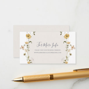 Spring Wildflower White Wedding Website Enclosure Card