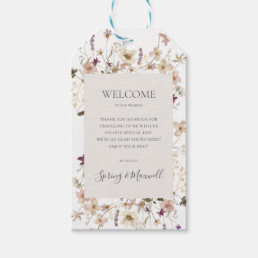 Spring Wildflower | White Wedding Welcome Gift Tags