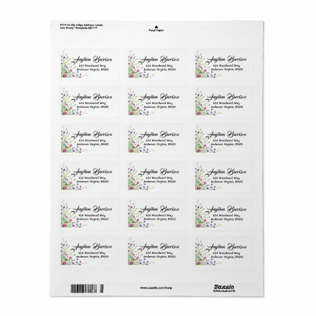Spring Wildflowers Address Labels/Address Labels (Full Sheet)