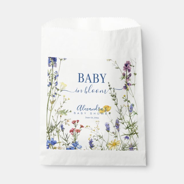 Spring Wildflowers Baby in Bloom Baby Shower Favor Bag (Front)