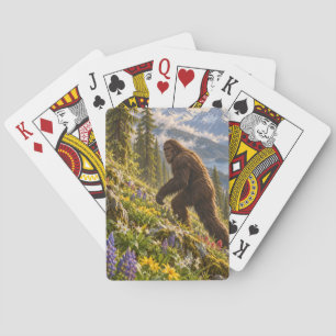 Spring Wildflowers Bigfoot Playing Cards