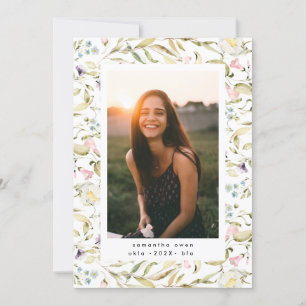 Spring Wildflowers Boho Photo University Grad Announcement