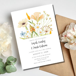 Spring Wildflowers Botanical Outdoor Wedding Invitation