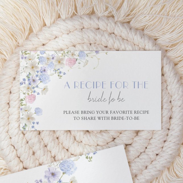 Spring Wildflowers Bridal Shower Share A Recipe Enclosure Card (Creator Uploaded)