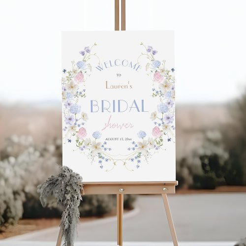 Spring Wildflowers Bridal Shower Welcome Sign