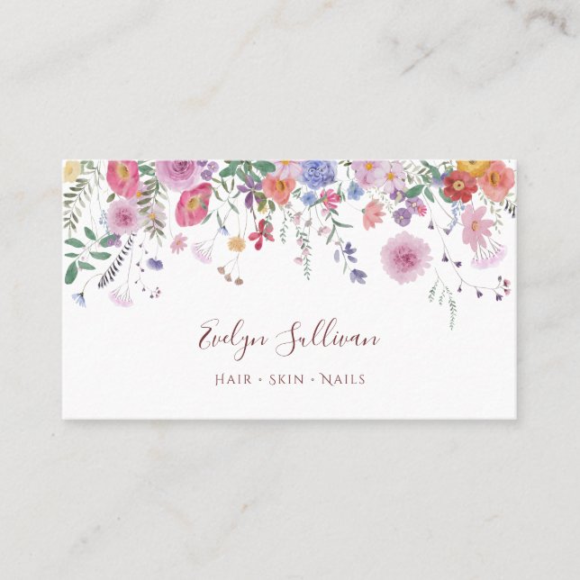 Spring wildflowers business card (Front)