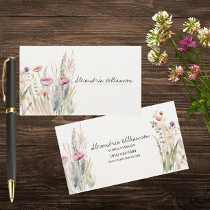 Spring Wildflowers Double Sided Business Card