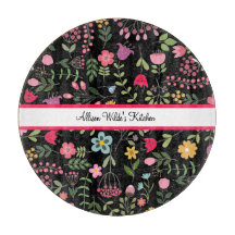 Spring Wildflowers Florals on Black Personalized