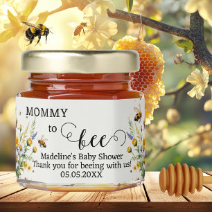 Spring Wildflowers Honey Bee Baby Shower Jar Favors
