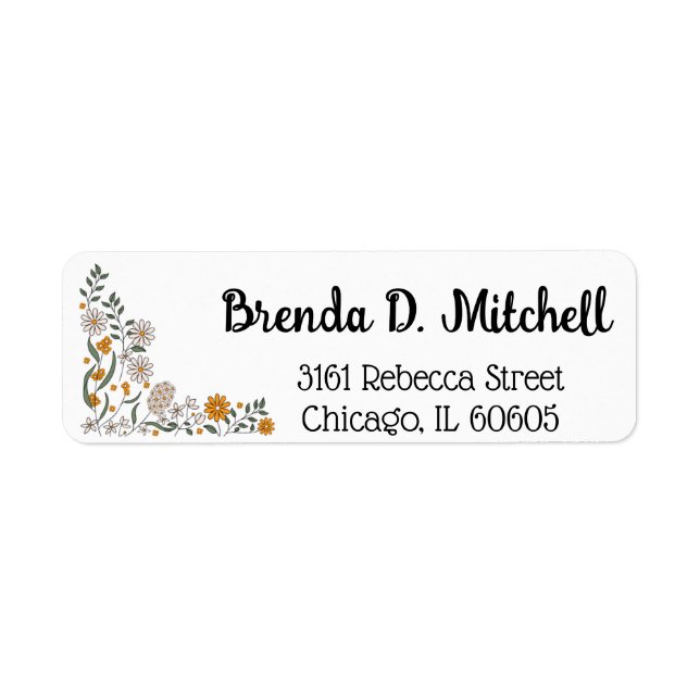 Spring Wildflowers Label (Front)