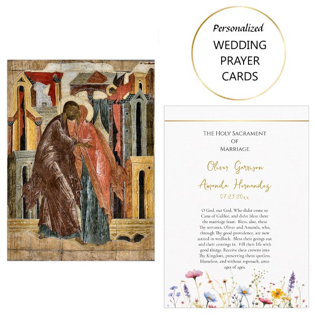Spring Wildflowers Orthodox Wedding Prayer Card (Creator Uploaded)
