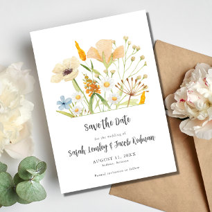 Spring Wildflowers Outdoor Wedding  Save The Date