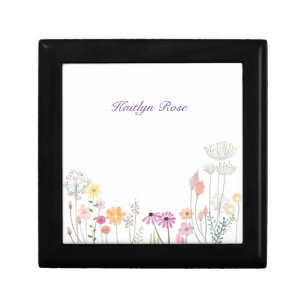 Spring Wildflowers Personalized Jewelry Box