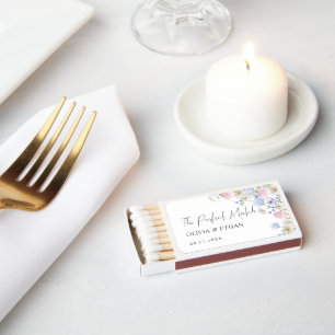 Spring Wildflowers Purple Pink Wedding Matchboxes