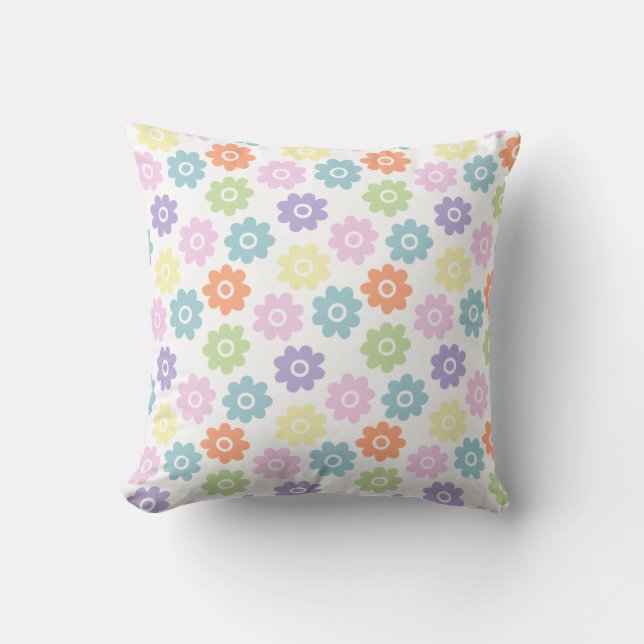 Spring Wildflowers Throw Pillow (Front)