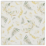 Spring Wildflowers Watercolor Boho Fabric