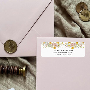 Spring Wildflowers Watercolor Return Address Label