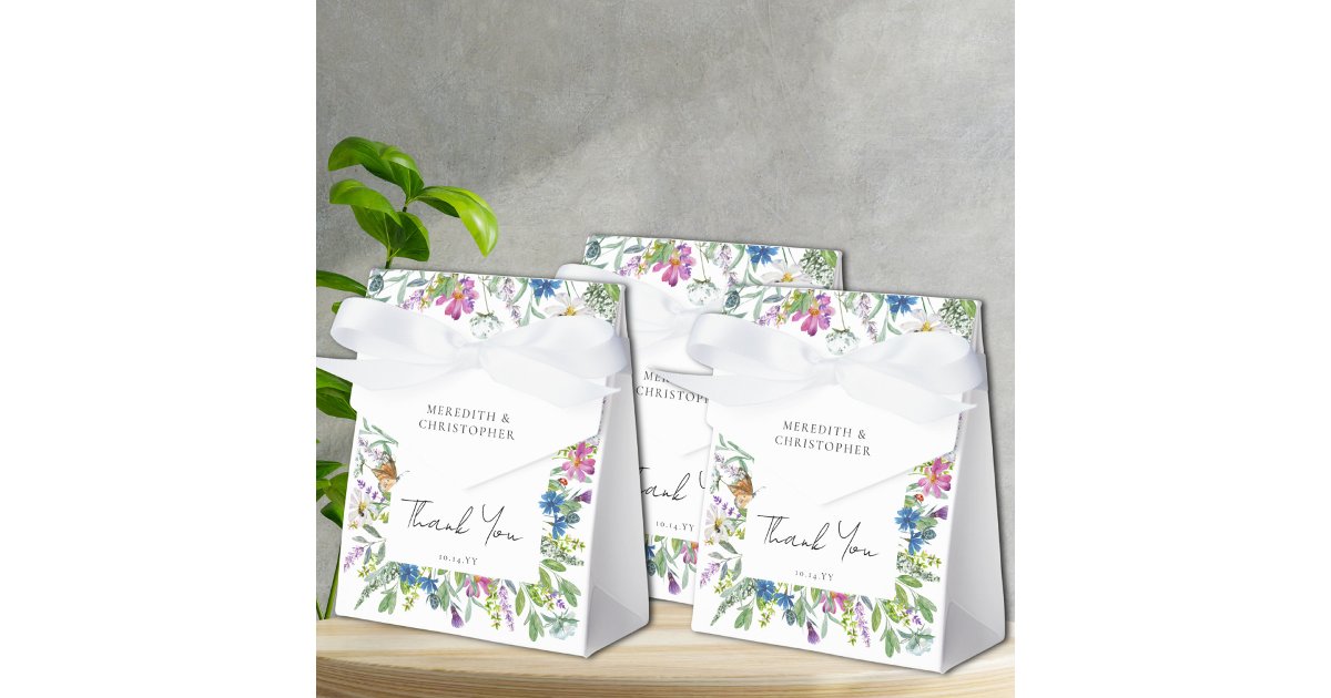 Spring Wildflowers Wedding Favor Boxes | Zazzle