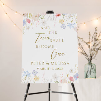 Spring Wildflowers Wedding Welcome Sign Foam Board