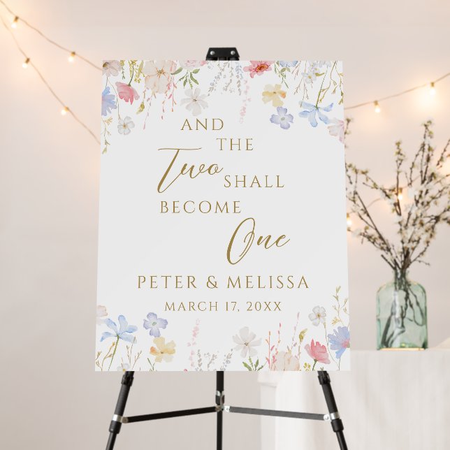 Spring Wildflowers Wedding Welcome Sign Foam Board (In Situ (Stand))