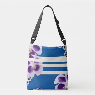 Spring will sing Floral, blue Geometrical Body Bag