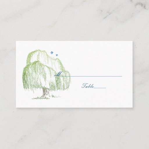 Customizable Spring Willow Tree Wedding Place or Escort Cards Business Card Template