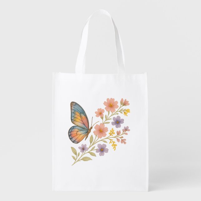 Spring Wings Grocery Bag (Front)