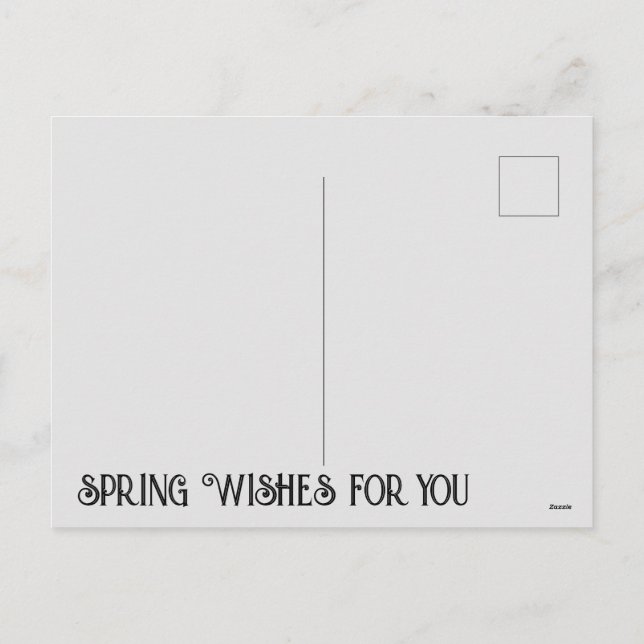 Spring wishes holiday postcard (Back)