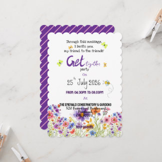 Spring with purple invitation