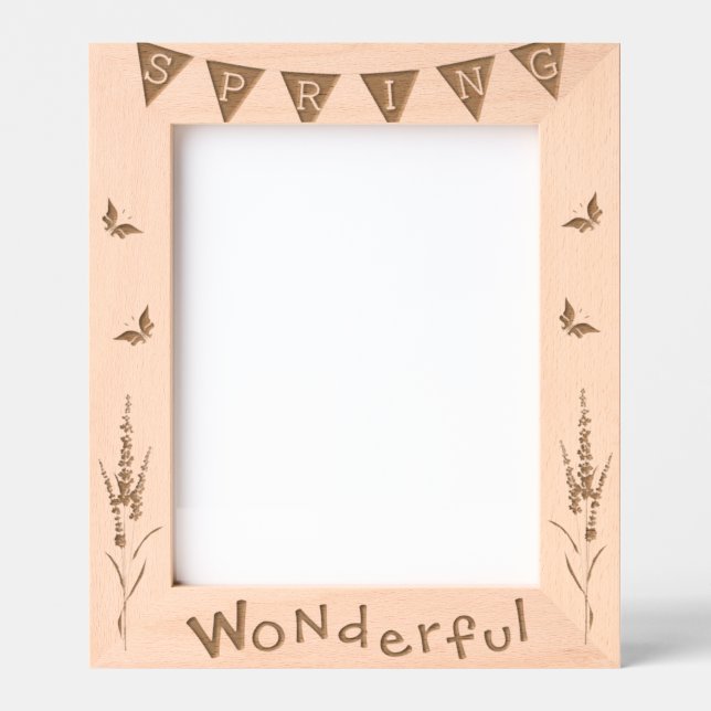 Spring Wonderful Flower & Butterfly Laser Picture Engraved Frames (Front)