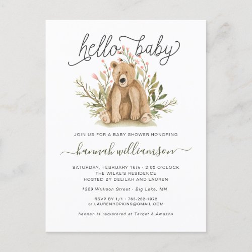 Spring Woodland  Baby Shower Invitation