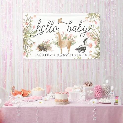 Spring Woodland  Baby Shower Welcome Banner