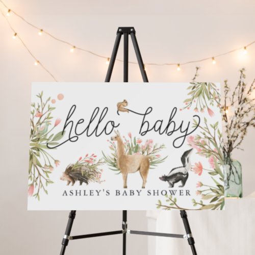 Spring Woodland  Baby Shower Welcome Sign